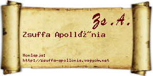 Zsuffa Apollónia névjegykártya